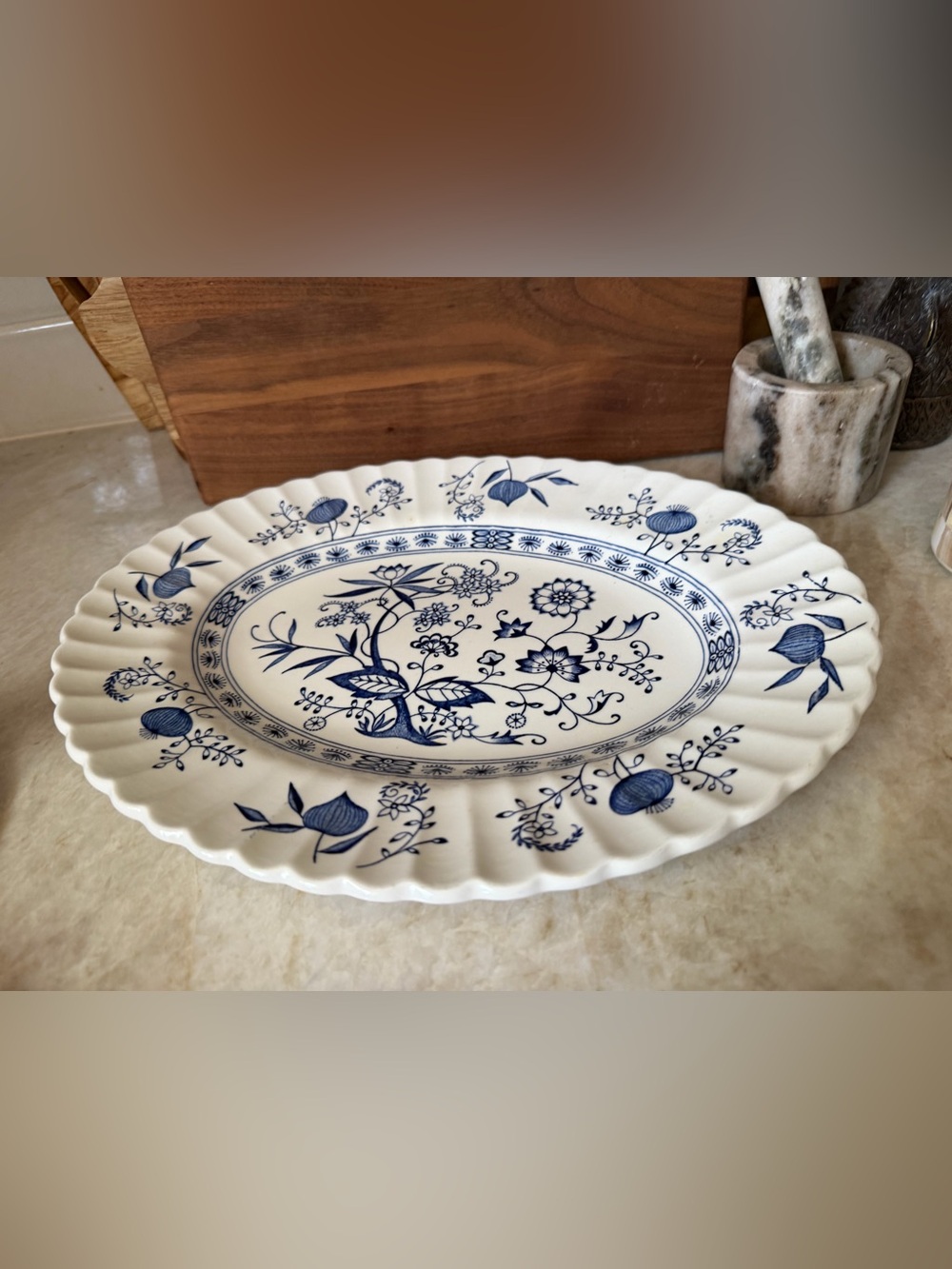Vintage J&G Meakin “blue Nordic” platter 12”x9-1/2”